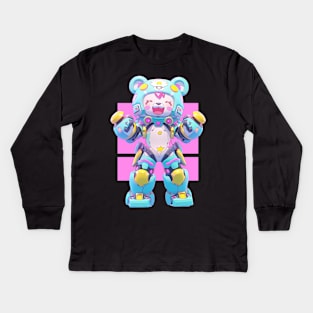 AKBLM - STARDUST MOBILE SUIT KUMA | KAWAII PASTEL COLORED MECHA MASCOT Kids Long Sleeve T-Shirt